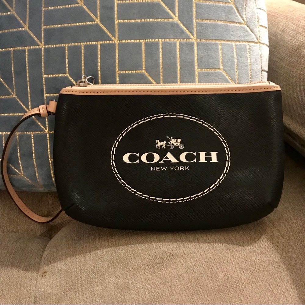 Coach Wristlet, Black and Tan